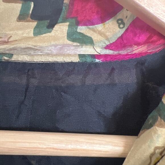 Bogari Silk Zip up Bomber Jacket AOP Colors Lightweight Small - Picture 4 of 8